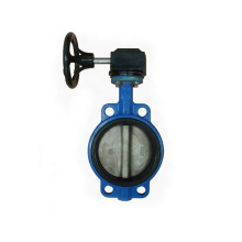 Cast Iron gear worm wafer butterfly valve with pinless with CE approval